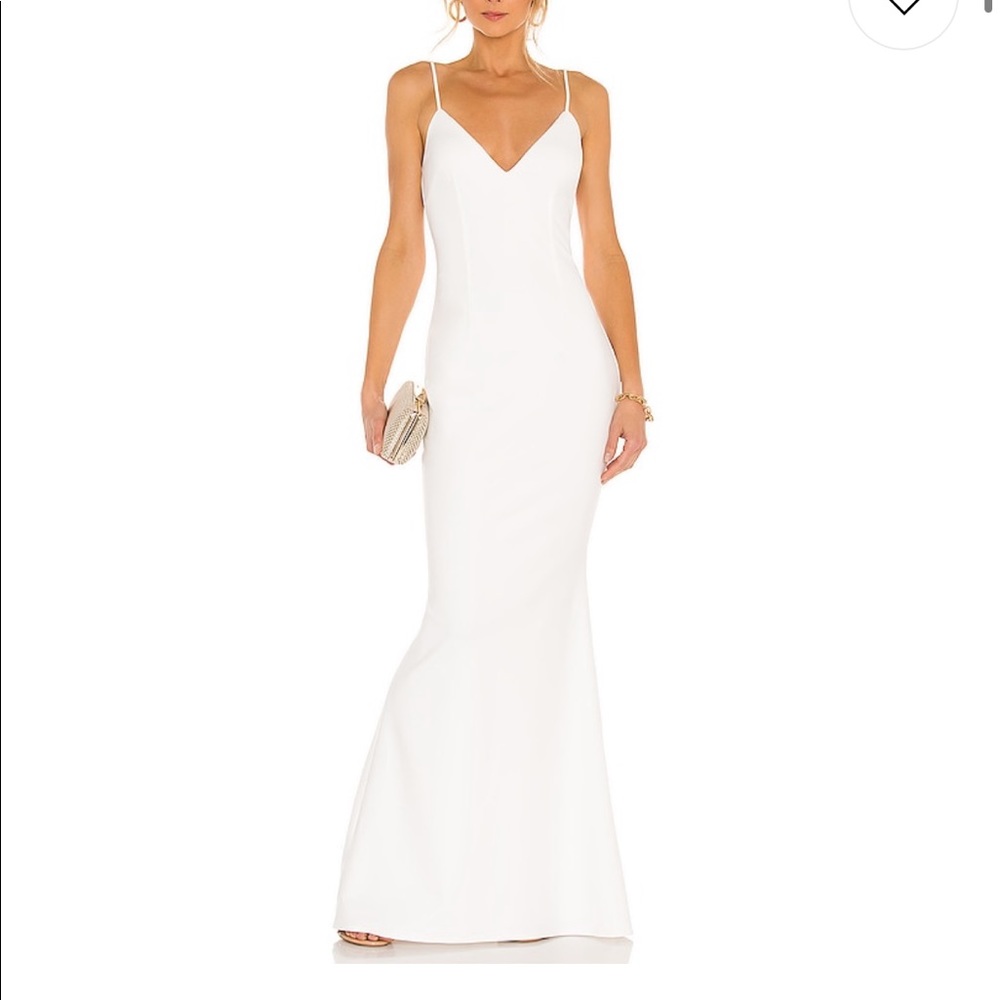 Revolve White / Ivory Backless Gown